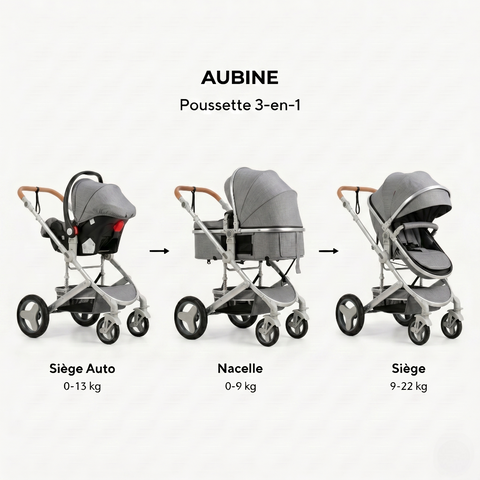 Poussette Aubine Gris